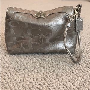 Silver Coach wristlet